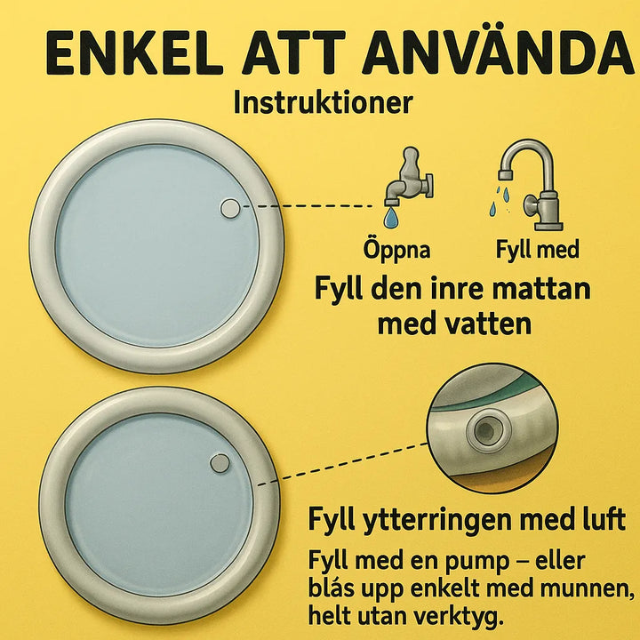 En glad katt jagar vattenstrålar på interaktiva AquaPaw, en svalkande leksak för lekfulla husdjur i solen.