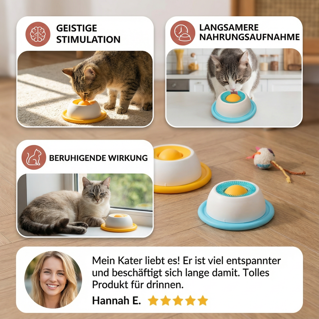 Kattens interaktiva pusselleksak. Främjar naturligt beteende, mental stimulans och kontrollerad matintag.