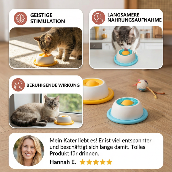 Kattens interaktiva pusselleksak. Främjar naturligt beteende, mental stimulans och kontrollerad matintag.