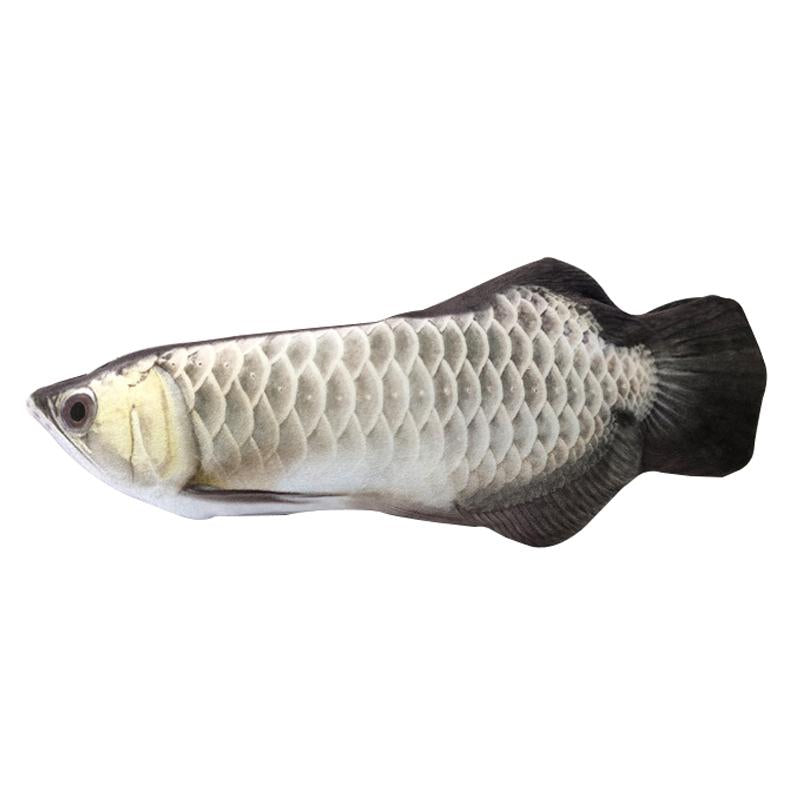 Interaktiv kattfiskleksak med USB-laddning; realistisk bomullsfisk som rör sig automatiskt, perfekt för kattens lekstunden.