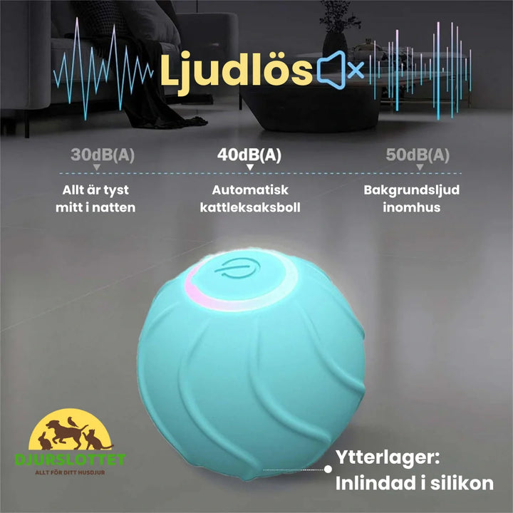 Smart interaktiv kattleksak; en boll som håller din katt sysselsatt och stimulerad.