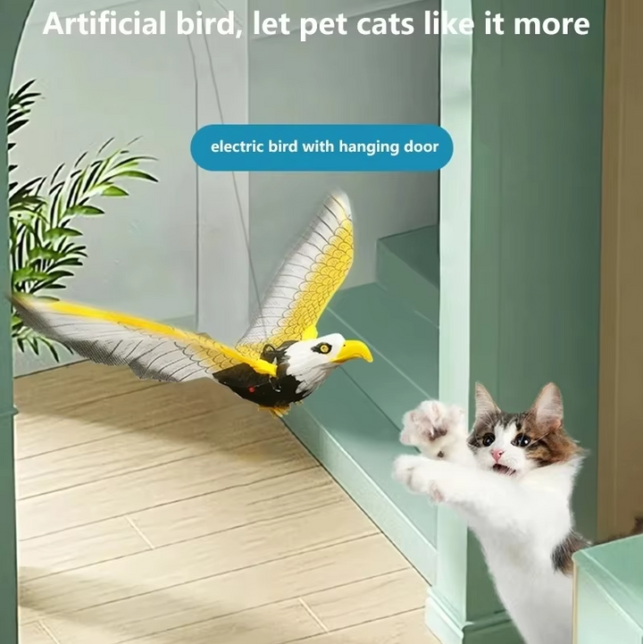 Stimulerande interaktiv kattleksak formad som en flygande örn, perfekt för aktivering.