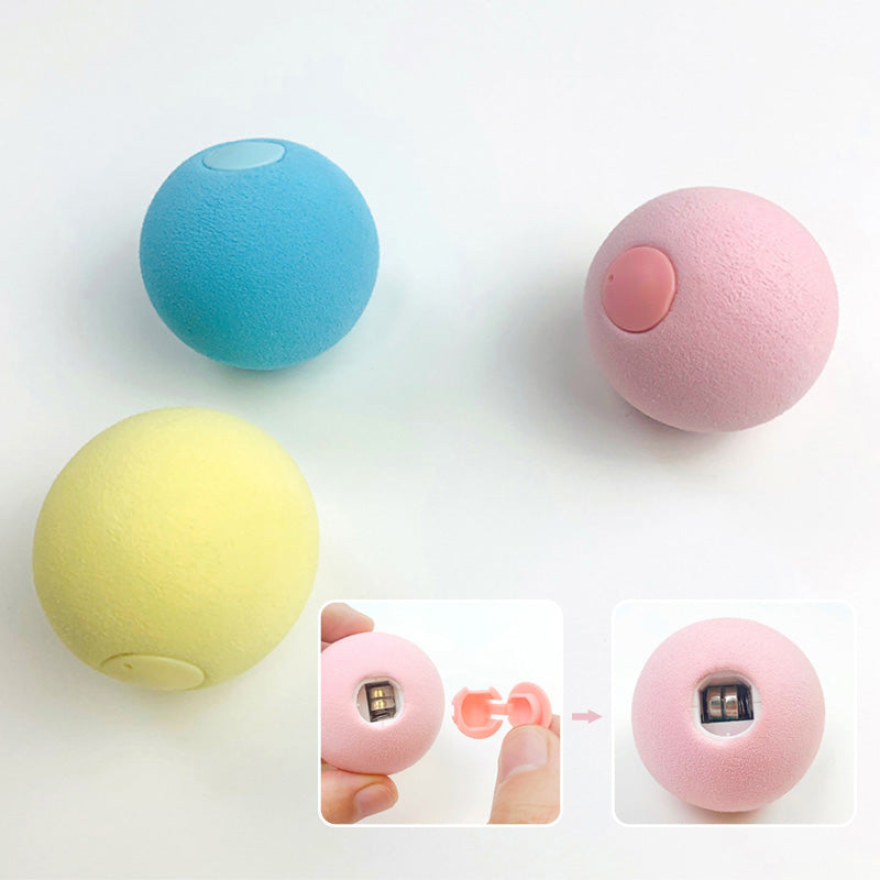 "Interaktiv ljudboll för katter, flerfärgad med djurljud, stimulans och kattmynta-kompatibilitet, perfekt för lek."