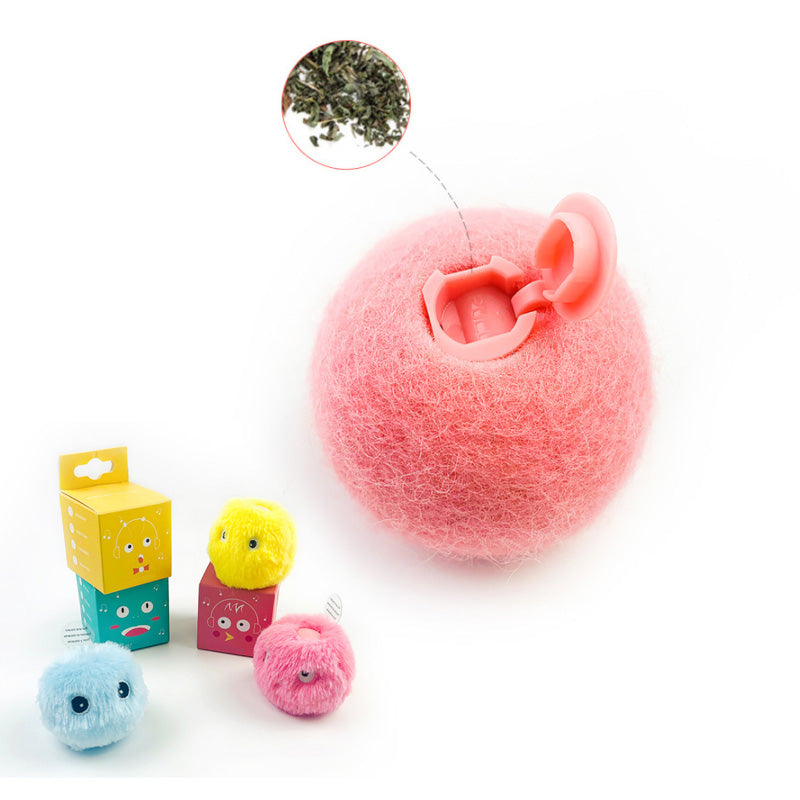 "Interaktiv ljudboll för katter, flerfärgad med djurljud, stimulans och kattmynta-kompatibilitet, perfekt för lek."