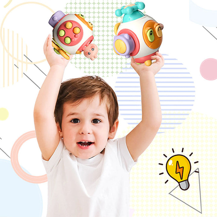 "Interaktiv Montessori-babyleksak för småbarn, färgglad lekbox i hållbar ABS-plast, främjar lärande och kreativitet."