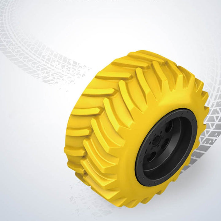 "Interaktiv offroad bil leksak med 360° rotation, robusta däck för terräng, färgglad design för barn över 3 år."