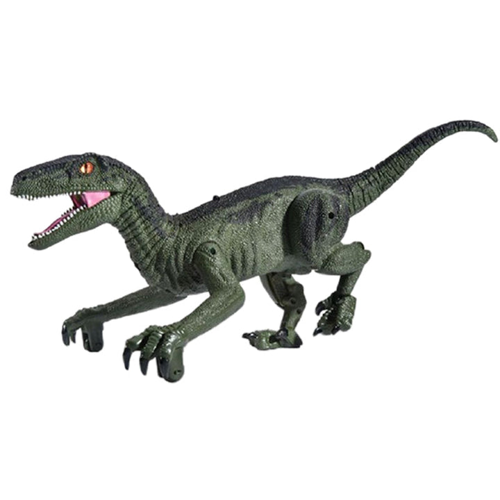 "Interaktiv RC dinosaurie med vattenspray och lysande lampor, realistisk design och fjärrkontroll för spännande lek."