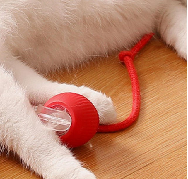 Spinball kattleksak: interaktiv aktivering, roterande rörelse och ljus. Stimulerar jaktinstinkt, kattunderhållning.