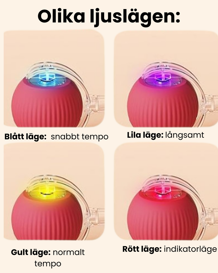 Robust Spinball kattleksak med automatisk rotation och ljus, för långvarig kattunderhållning och aktivering.