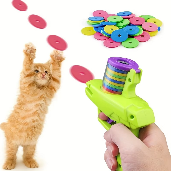 Wurfskiva interaktiv kattleksak för husdjur, perfekt kattspel som stimulerar naturlig lek.