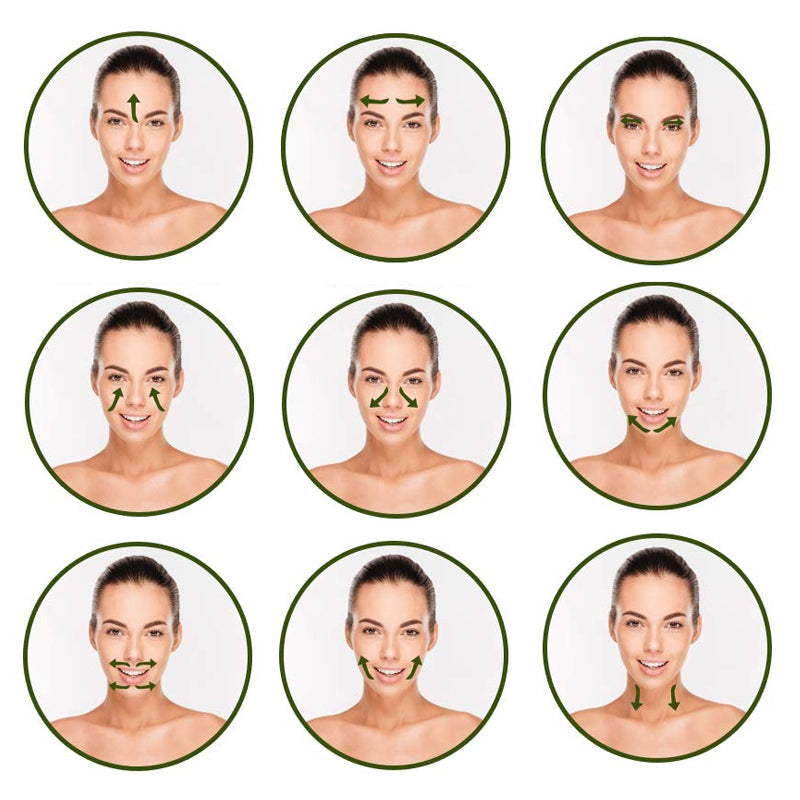 "Jade roller och gua sha av grön jade för ansiktsmassage, främjar hälsosam hud med naturlig lyster och anti-aging egenskaper.