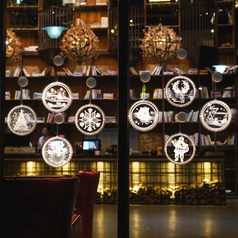 "Jul LED-lampa, hängande dekoration inomhus, unikt julmotiv. Perfekt för fönster, väggar och dörrar, ger varm belysning."