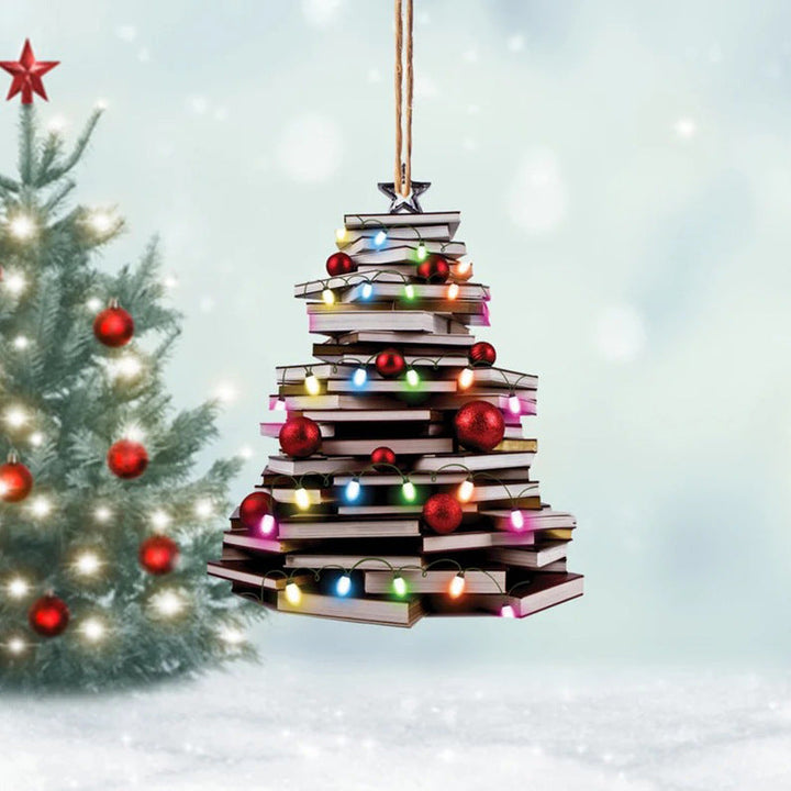 "Julbok trä ornamentset, elegant akrylprydnad som reflekterar ljus, perfekt för festlig dekoration och present."