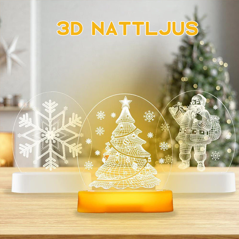 "Juldekoration nattljus med LED, motiv av snöflingor och renar, skapar varm, magisk atmosfär, perfekt för julen."