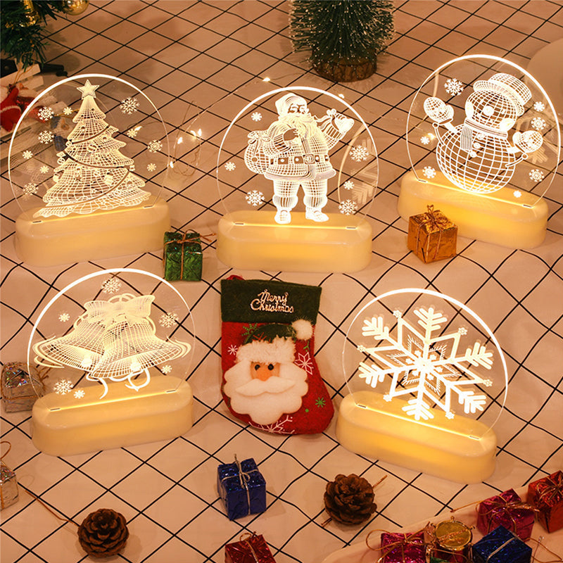 "Juldekoration nattljus med LED, motiv av snöflingor och renar, skapar varm, magisk atmosfär, perfekt för julen."