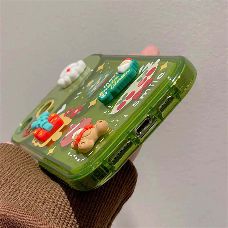 "Julgran-ängel iPhone-skal med spegel, elegant guld- och vitdesign, passar iPhone; reflekterande yta och slitstarkt skydd."