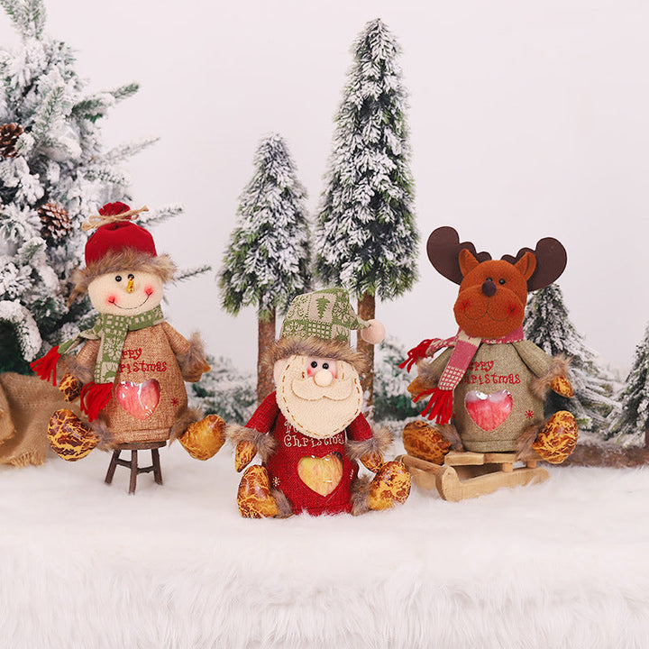 "Julklappspåsar med dragkedja, snögubbar och tomtenissar, i robust tyg, för dekorativ och säker julklappsinslagning."