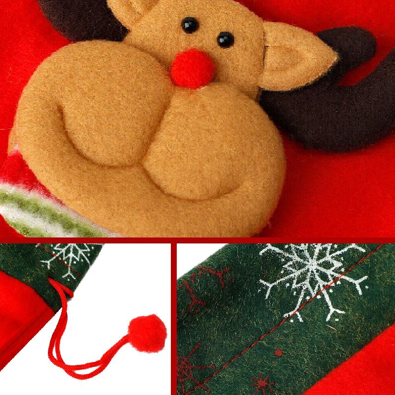 "Julklappspåsar med Jultomte, Ren, Snögubbe och Nallebjörn mönster, perfekta för att dekorera och ge gåvor till jul."