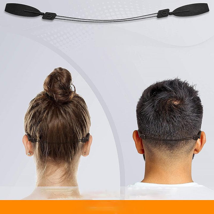 "Justerbar glasögonhållare för sport, svart, håller glasögon säkert på plats vid aktiviteter, slimmad design, universal passf