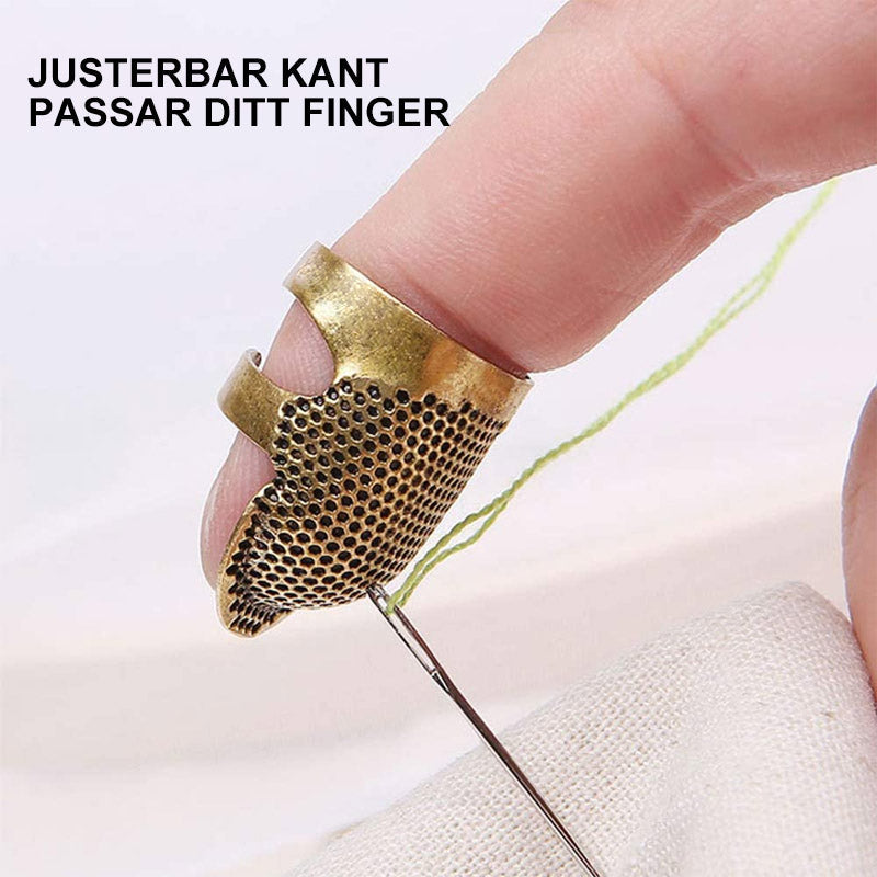 "Justerbar kopparfingerborg för sömnad, skyddande, greppvänlig design, perfekt för hantverk och quilting."