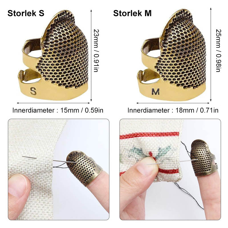 "Justerbar kopparfingerborg för sömnad, skyddande, greppvänlig design, perfekt för hantverk och quilting."