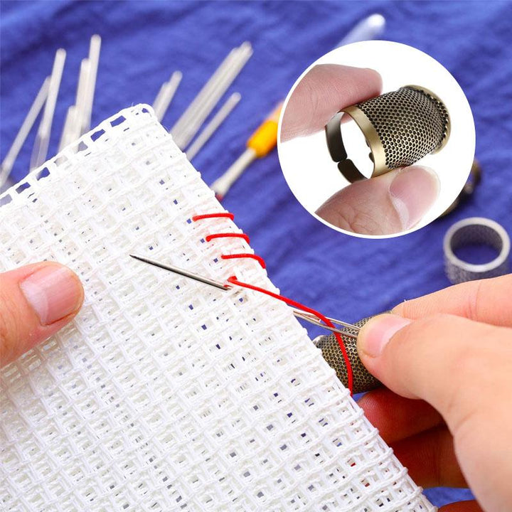 "Justerbar kopparfingerborg för sömnad, skyddande, greppvänlig design, perfekt för hantverk och quilting."