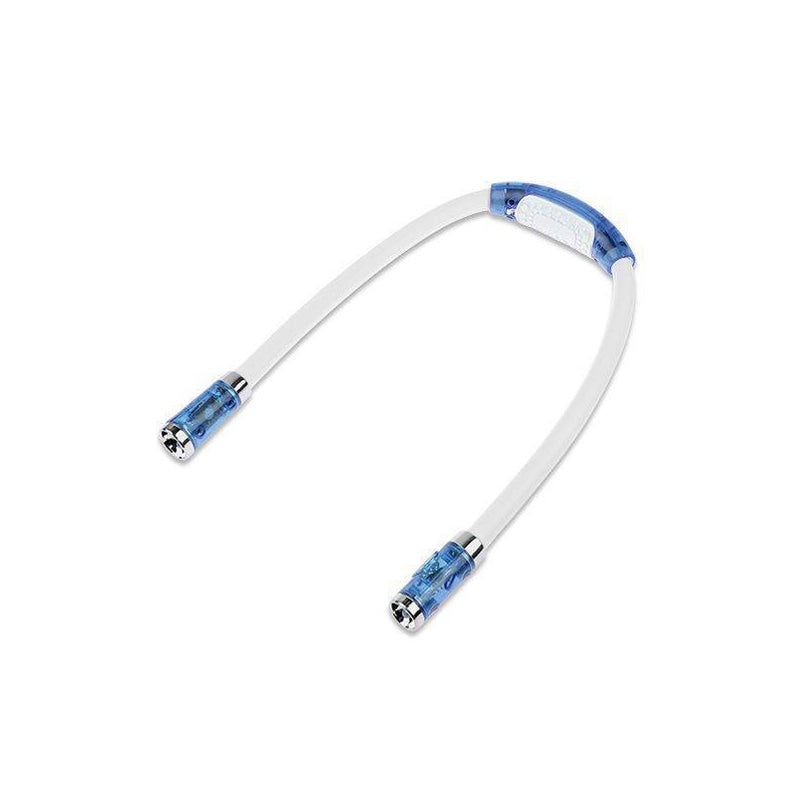 Justerbar LED-läshalslampa med ergonomisk design, handsfree, tre ljusstyrkor, perfekt för läsning och hantverk.