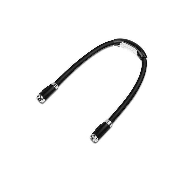 Justerbar LED-läshalslampa med ergonomisk design, handsfree, tre ljusstyrkor, perfekt för läsning och hantverk.