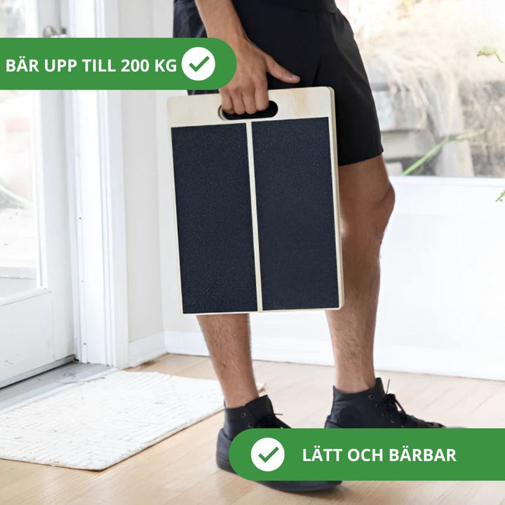 Elegant lutningsbräda i massivt trä, designad för stretching, rörlighet och återhämtning i hemmet.