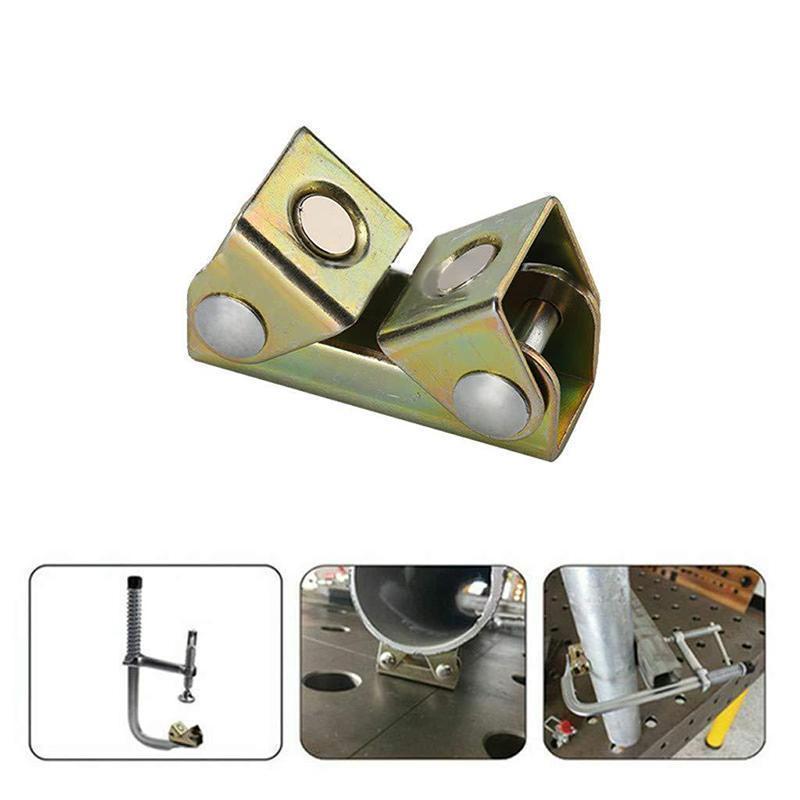 "Justerbar magnetisk svetsningshållare i metall, fäster föremål säkert, flexibel justering 45°-180°, set om 2 för DIY-projekt