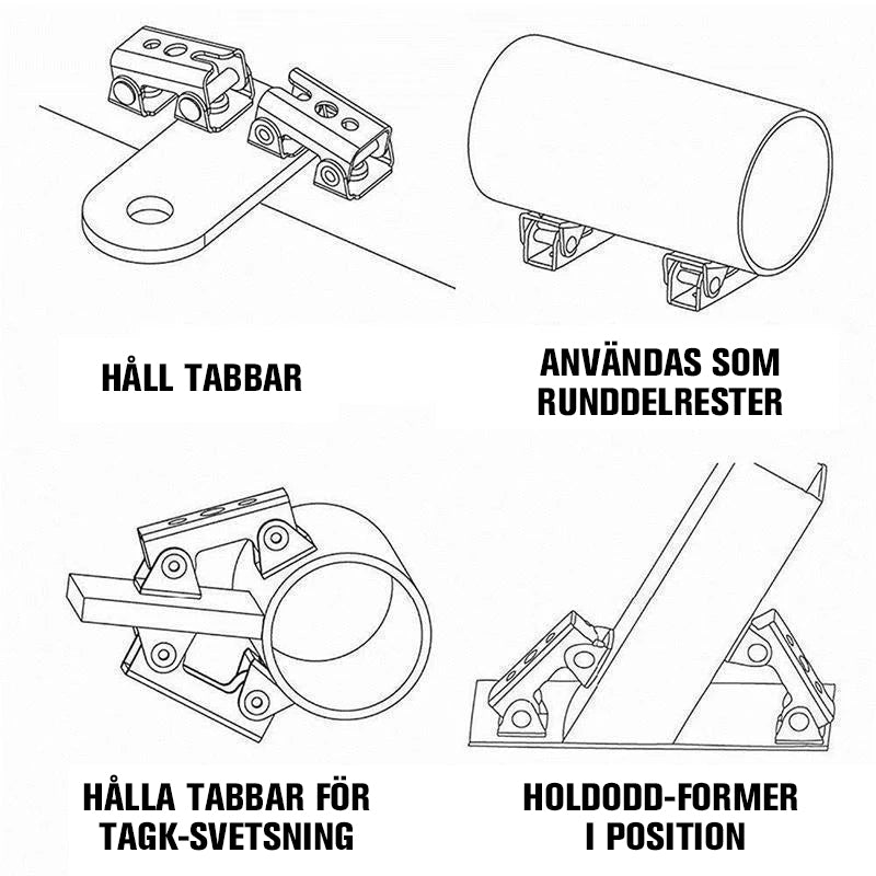 "Justerbar magnetisk svetsningshållare i metall, fäster föremål säkert, flexibel justering 45°-180°, set om 2 för DIY-projekt