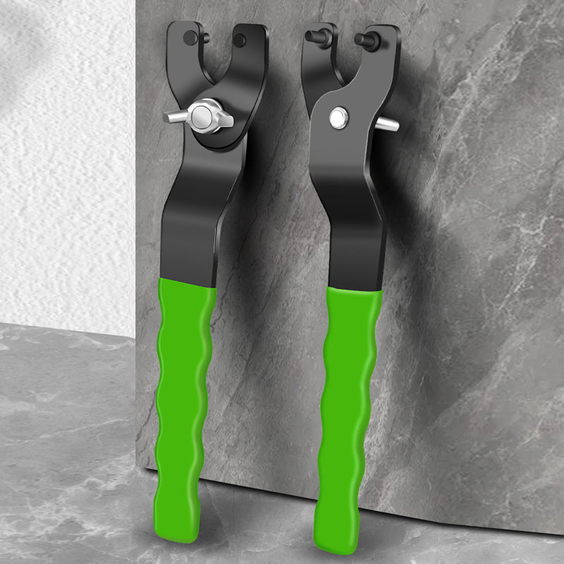 "Justerbar mångsidig slipnyckel i hårt stål med ergonomiskt handtag, idealisk för mekaniska och tekniska projekt."