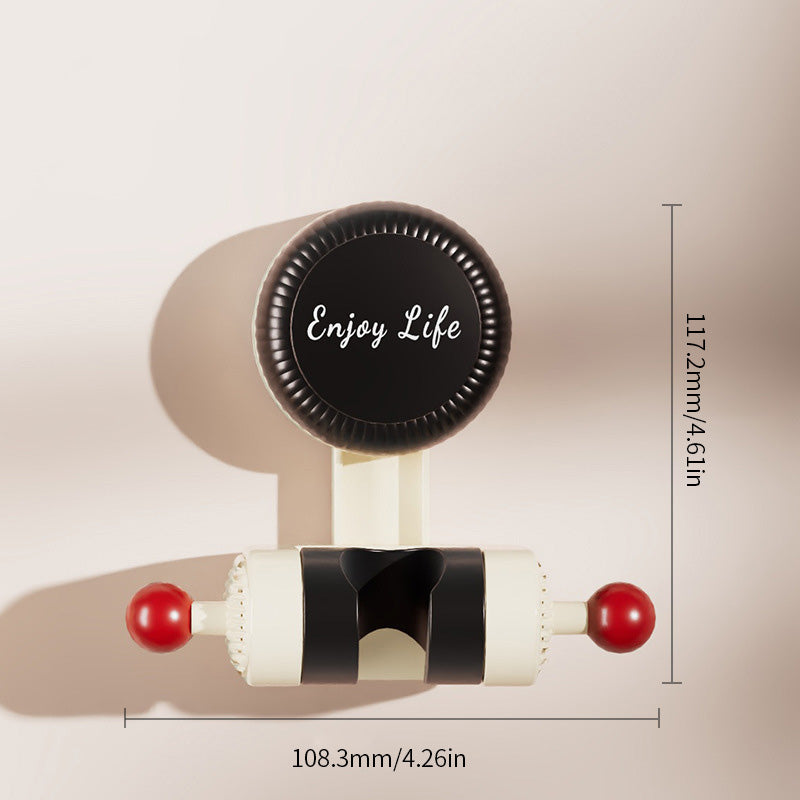 "Justerbar roterande duschhållare, vit, med sugkopp för enkla, verktygsfria installationer på släta ytor i badrummet."