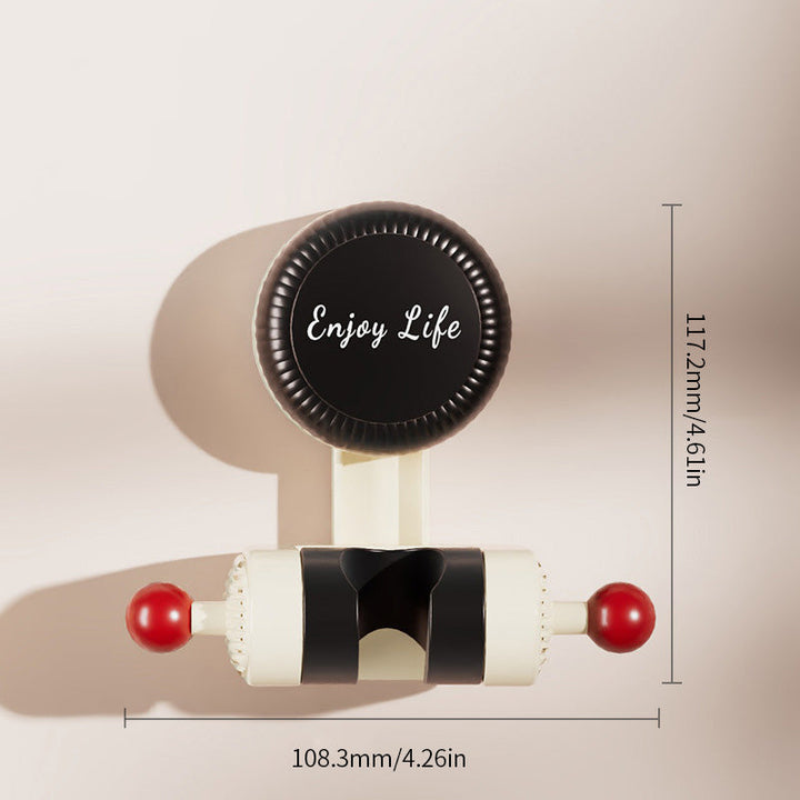 "Justerbar roterande duschhållare, vit, med sugkopp för enkla, verktygsfria installationer på släta ytor i badrummet."