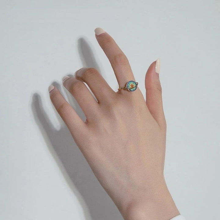 "Justerbar snurrande Galaxy ångestlindrande ring, unisex design, galaxmotiv med roterbar stendetalj"