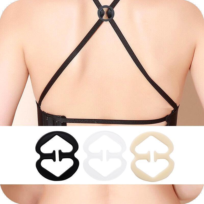 "Justerbar unisex bh-bands döljar i plast, rund och 8-formad; finns i svart, vit, beige, för racerback klänningar."