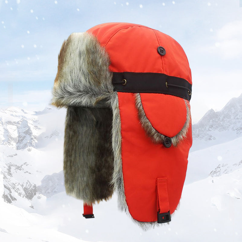 Justerbar varm fleece mössa i olika färger, vindtät och mjukt fodrad för komfort och skydd under kalla dagar.