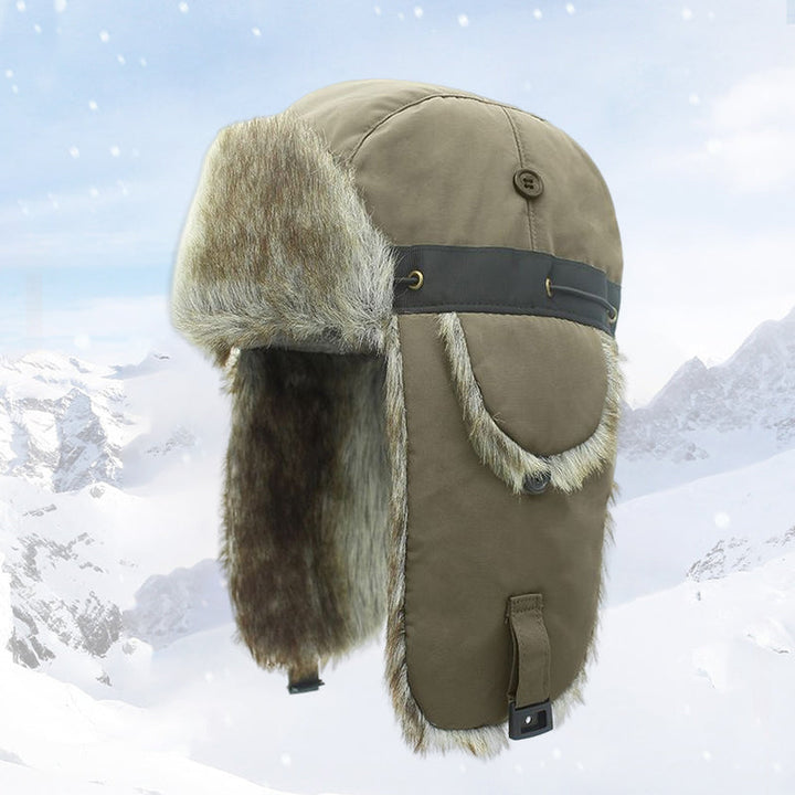 Justerbar varm fleece mössa i olika färger, vindtät och mjukt fodrad för komfort och skydd under kalla dagar.