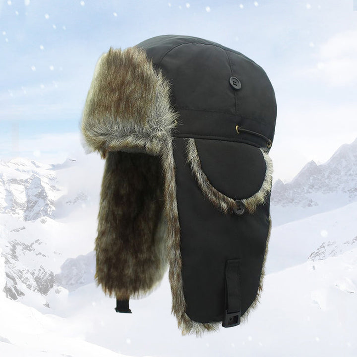 Justerbar varm fleece mössa i olika färger, vindtät och mjukt fodrad för komfort och skydd under kalla dagar.