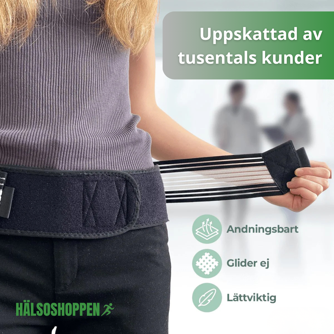 Bekvämt bäckenbälte i andningsbart material. Erbjuder optimalt höftstöd och ryggstöd.