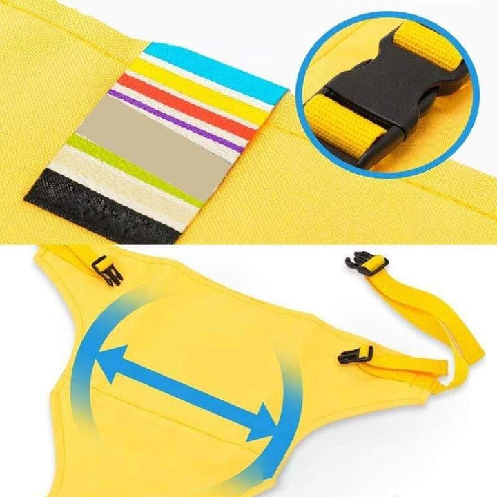 Justerbart babysäkerhetsbälte för stolar, grönt och portabelt, förvandlar stolar till säkra platser för barn.