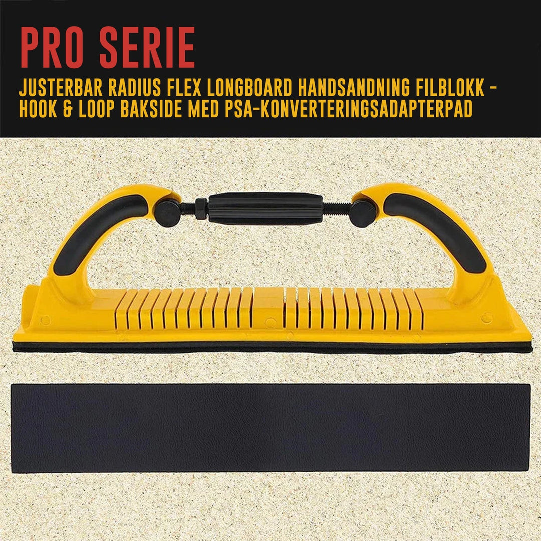 Justerbart handslipverktyg med roterande handtag för trä- och metallbearbetning, ergonomisk design, lätt och bekvämt grepp.