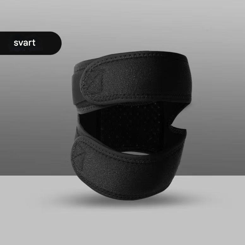 Justerbart knästöd för daglig komfort och smärtlindring vid vardagsaktiviteter och rehabilitering, ger stöd.