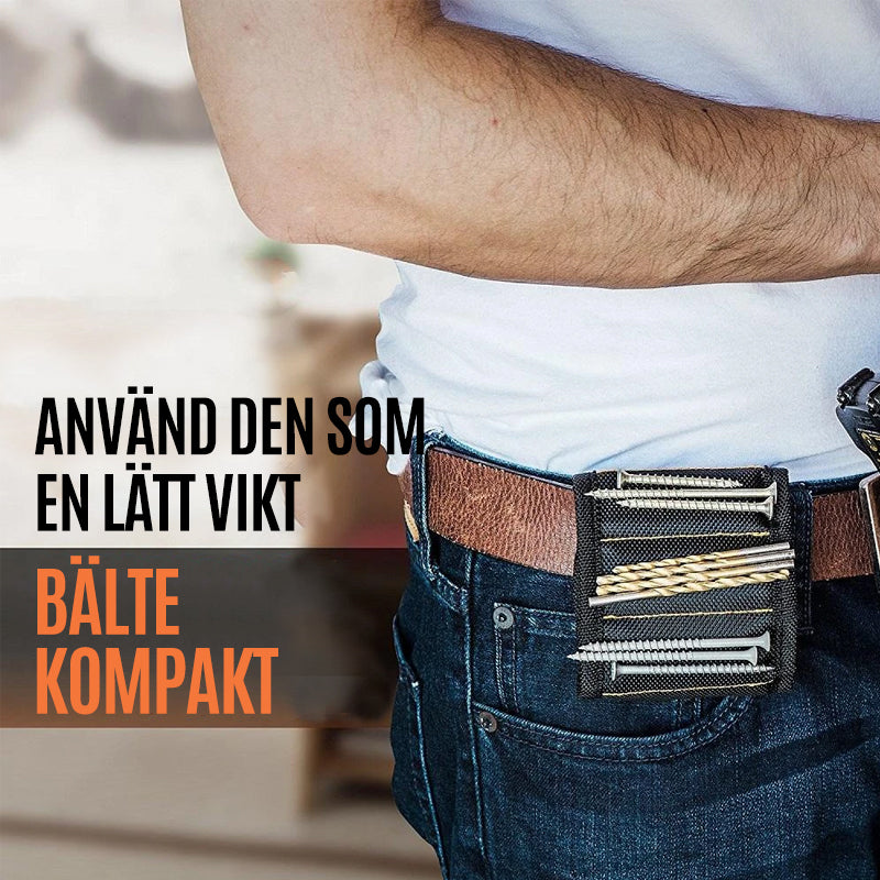 "Justerbart magnetiskt armband med 10 starka magneter, perfekt för att hålla verktyg och smådelar vid DIY-arbete."