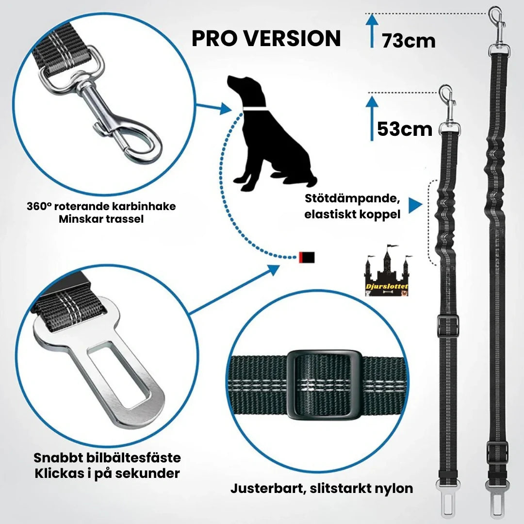 Universellt säkerhetsbälte för hundar & katter, hållbart för trygga bilresor & transport.