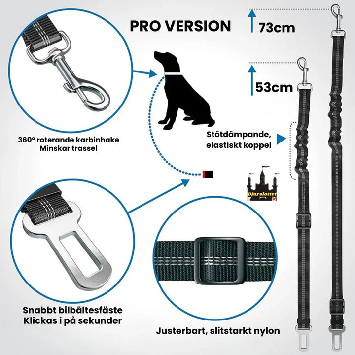 Universellt säkerhetsbälte för hundar & katter, hållbart för trygga bilresor & transport.