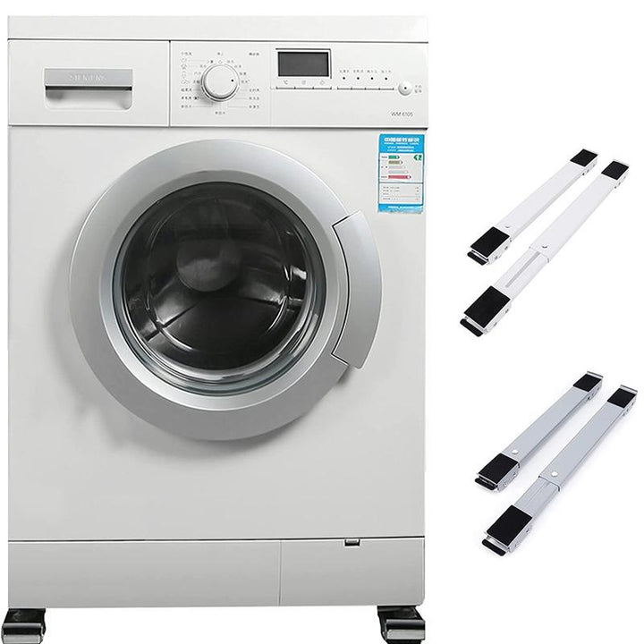 "Justerbart skjuthjul i grå plast och metall, perfekta för att flytta tunga hushållsapparater enkelt och skydda golv."