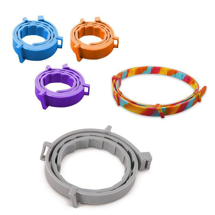 "Justerbart vattentätt silikonhundhalsband i flerfärger, insektsavvisande, skydd mot loppor och fästingar."