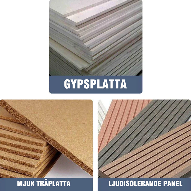 "Kantfas handverktyg med svart grepp för träbearbetning och gipsväggar, utrustad med skarpa, utbytbara blad."