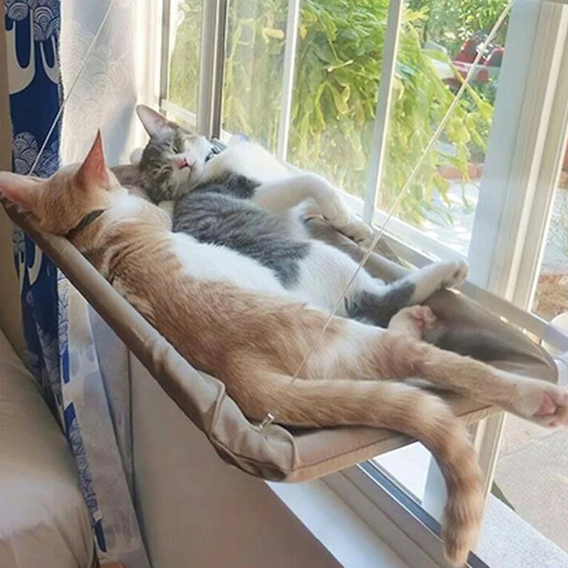 "Kattfönsterhängmatta med stark sugkopp, oxford-duk, grön färg. Perfekt för katter som älskar sol och utsikt."